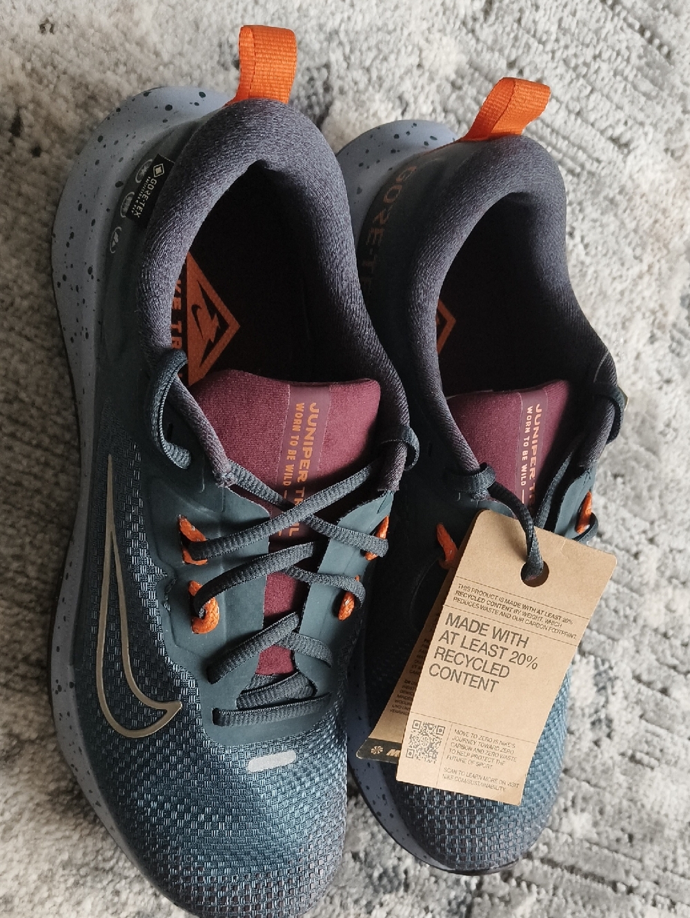 Nike Juniper Trail Running Shoes - Teal, Orange & Maroon Accents